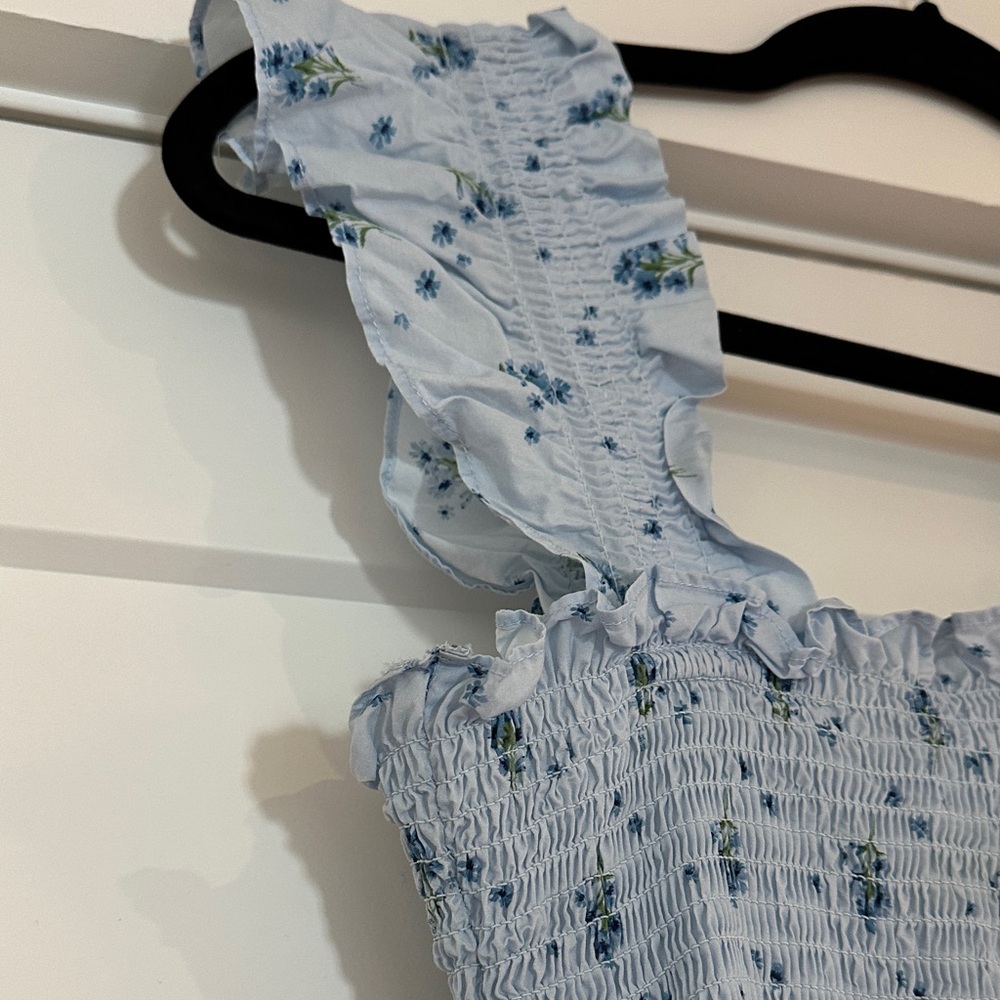 Hill House Light Blue Floral Nap Dress Size XS - Picture 3 of 4